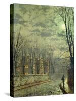 Going Home by Moonlight-John Atkinson Grimshaw-Stretched Canvas