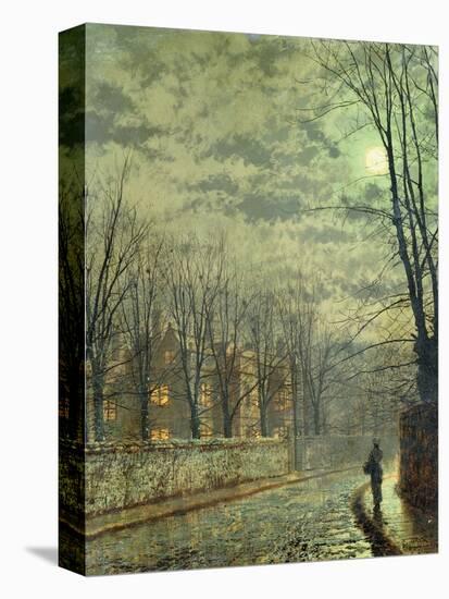 Going Home by Moonlight-John Atkinson Grimshaw-Stretched Canvas