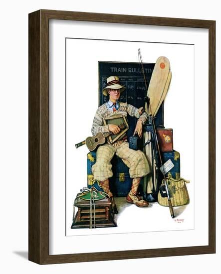 "Going Home from Camp,"August 11, 1928-Lawrence Toney-Framed Giclee Print