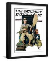 "Going Home from Camp," Saturday Evening Post Cover, August 11, 1928-Lawrence Toney-Framed Giclee Print