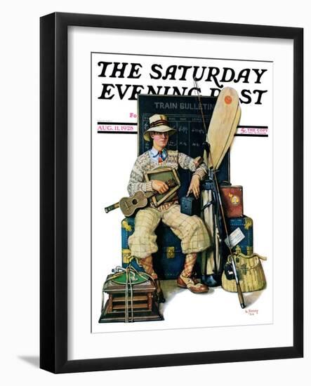 "Going Home from Camp," Saturday Evening Post Cover, August 11, 1928-Lawrence Toney-Framed Giclee Print