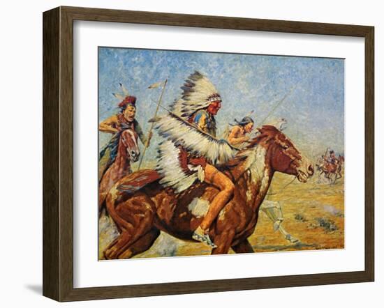 Going into Action-Charles Shreyvogel-Framed Art Print