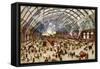 Going North for the Holidays from St. Pancras Station Midland Railway-null-Framed Stretched Canvas