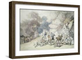 Going Out in the Morning, a Scene in Windsor Forest, C.1801-Thomas Rowlandson-Framed Giclee Print