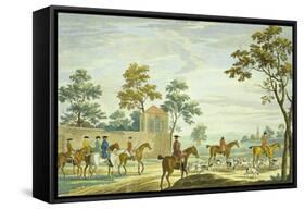 Going Out in the Morning, Engraved by P.C. Canot-James Seymour-Framed Stretched Canvas