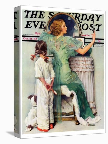 "Going Out" Saturday Evening Post Cover, October 21,1933-Norman Rockwell-Stretched Canvas