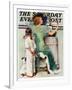 "Going Out" Saturday Evening Post Cover, October 21,1933-Norman Rockwell-Framed Premium Giclee Print