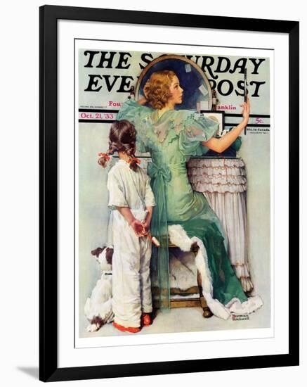 "Going Out" Saturday Evening Post Cover, October 21,1933-Norman Rockwell-Framed Premium Giclee Print