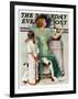 "Going Out" Saturday Evening Post Cover, October 21,1933-Norman Rockwell-Framed Premium Giclee Print