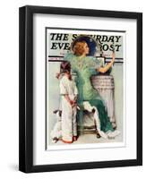 "Going Out" Saturday Evening Post Cover, October 21,1933-Norman Rockwell-Framed Premium Giclee Print