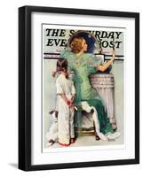 "Going Out" Saturday Evening Post Cover, October 21,1933-Norman Rockwell-Framed Giclee Print