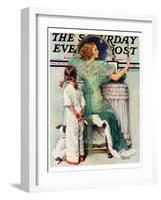 "Going Out" Saturday Evening Post Cover, October 21,1933-Norman Rockwell-Framed Giclee Print