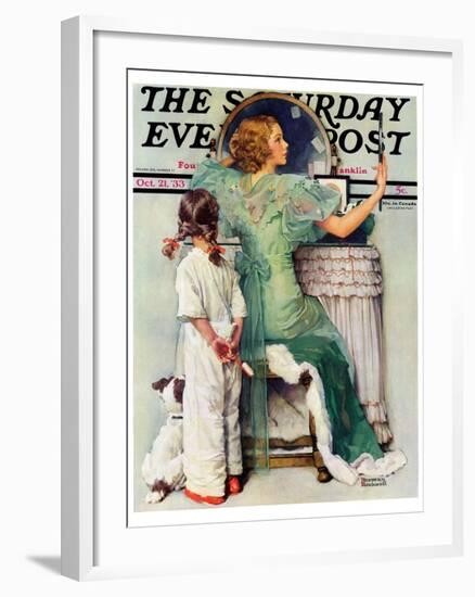 "Going Out" Saturday Evening Post Cover, October 21,1933-Norman Rockwell-Framed Giclee Print