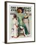 "Going Out" Saturday Evening Post Cover, October 21,1933-Norman Rockwell-Framed Giclee Print