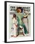 "Going Out" Saturday Evening Post Cover, October 21,1933-Norman Rockwell-Framed Giclee Print