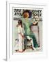 "Going Out" Saturday Evening Post Cover, October 21,1933-Norman Rockwell-Framed Giclee Print