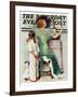 "Going Out" Saturday Evening Post Cover, October 21,1933-Norman Rockwell-Framed Giclee Print