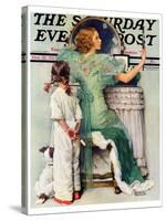 "Going Out" Saturday Evening Post Cover, October 21,1933-Norman Rockwell-Stretched Canvas