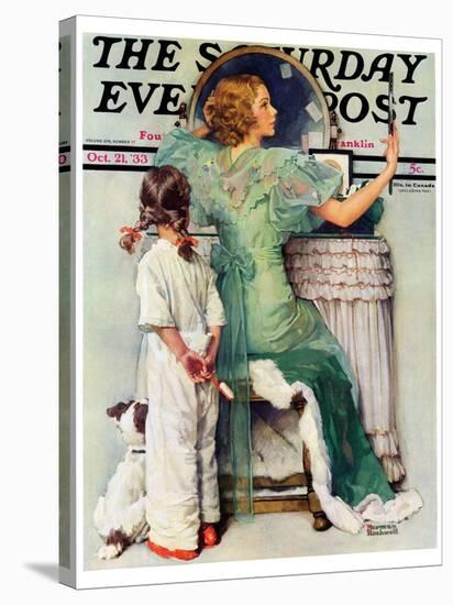 "Going Out" Saturday Evening Post Cover, October 21,1933-Norman Rockwell-Stretched Canvas