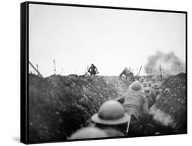 'Going over the Top', 24th March 1917-English Photographer-Framed Stretched Canvas