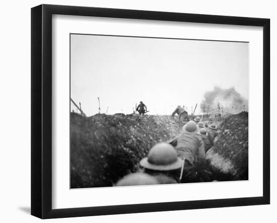 'Going over the Top', 24th March 1917-English Photographer-Framed Photographic Print