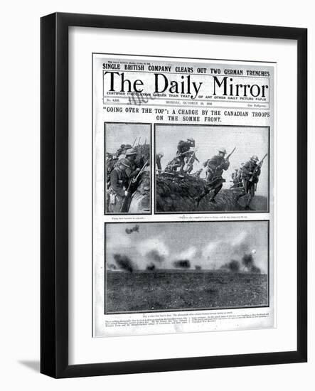 Going Over the Top: a Charge by the Canadian Troops on the Somme Front-null-Framed Photographic Print