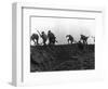 Going Over the Top, Soldiers Climbing over Trench on First Day of Battle of Somme, July 1, 1916-null-Framed Giclee Print