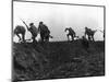 Going Over the Top, Soldiers Climbing over Trench on First Day of Battle of Somme, July 1, 1916-null-Mounted Giclee Print