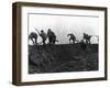 Going Over the Top, Soldiers Climbing over Trench on First Day of Battle of Somme, July 1, 1916-null-Framed Giclee Print