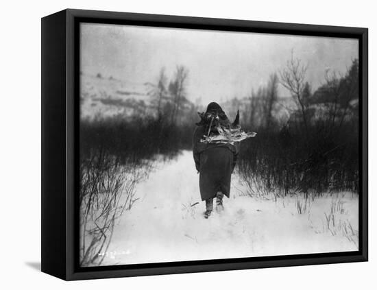 Going to Camp - Apsaroke-Edward S. Curtis-Framed Stretched Canvas