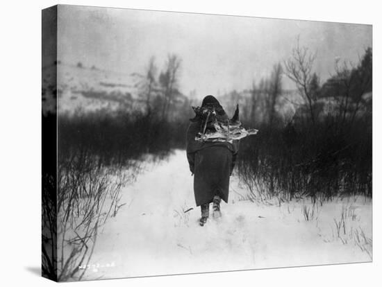 Going to Camp - Apsaroke-Edward S. Curtis-Stretched Canvas