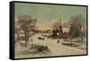 Going to Church, Christmas Eve-J. Hoover & Son-Framed Stretched Canvas