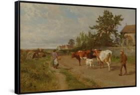 Going to Market, 1895 (Oil on Canvas)-Charles Collins-Framed Stretched Canvas