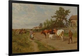 Going to Market, 1895 (Oil on Canvas)-Charles Collins-Framed Giclee Print