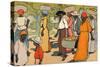 'Going to Market', 1912-Charles Robinson-Stretched Canvas