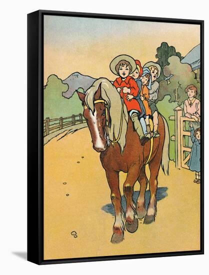 'Going to School in New Zealand', 1912-Charles Robinson-Framed Stretched Canvas