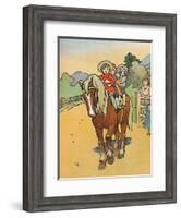 'Going to School in New Zealand', 1912-Charles Robinson-Framed Giclee Print