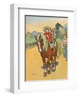 'Going to School in New Zealand', 1912-Charles Robinson-Framed Giclee Print