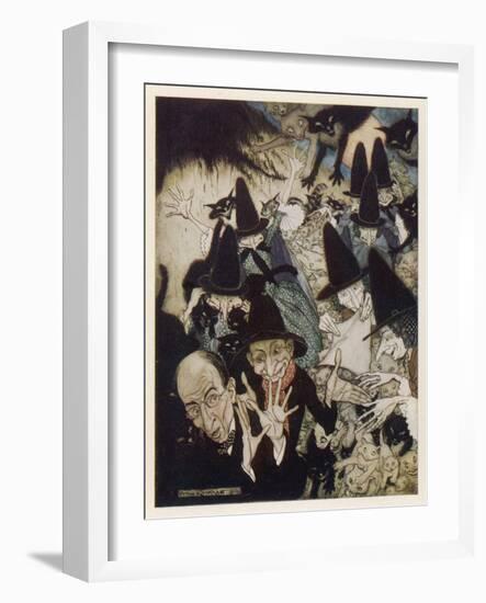 Going to St Ives, Goose-Arthur Rackham-Framed Art Print