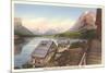 Going-to-the-Sun Chalets, Glacier Park, Montana-null-Mounted Premium Giclee Print