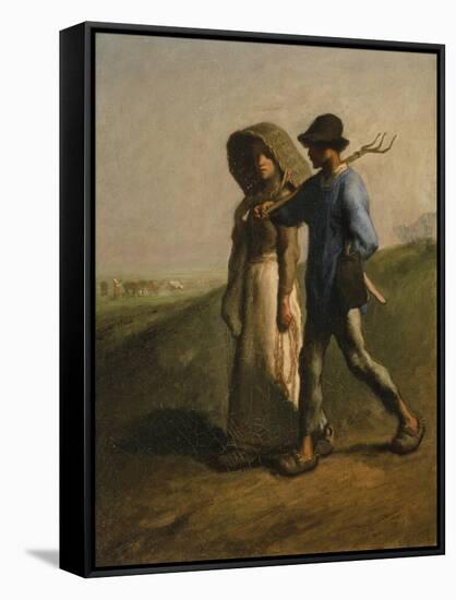 Going to Work, 1851-53-Jean-François Millet-Framed Stretched Canvas