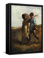 Going to Work, C1850-1851-Jean Francois Millet-Framed Stretched Canvas