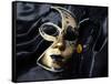 Gold A Carnival Mask With Black Feathers-voronin76-Framed Stretched Canvas
