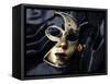 Gold A Carnival Mask With Black Feathers-voronin76-Framed Stretched Canvas