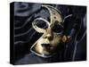 Gold A Carnival Mask With Black Feathers-voronin76-Stretched Canvas