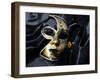 Gold A Carnival Mask With Black Feathers-voronin76-Framed Art Print