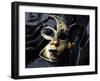 Gold A Carnival Mask With Black Feathers-voronin76-Framed Art Print