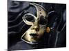 Gold A Carnival Mask With Black Feathers-voronin76-Mounted Art Print