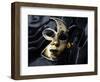 Gold A Carnival Mask With Black Feathers-voronin76-Framed Art Print