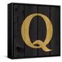 Gold Alphabet Q-N. Harbick-Framed Stretched Canvas